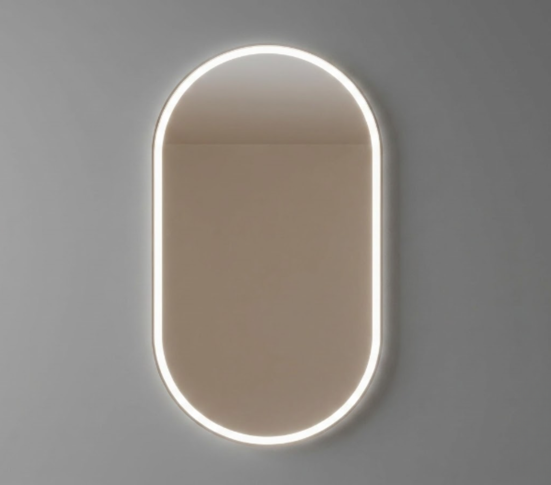 Led Backlit Mirror With Black Brame