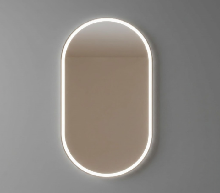 Led Backlit Mirror With Black Brame