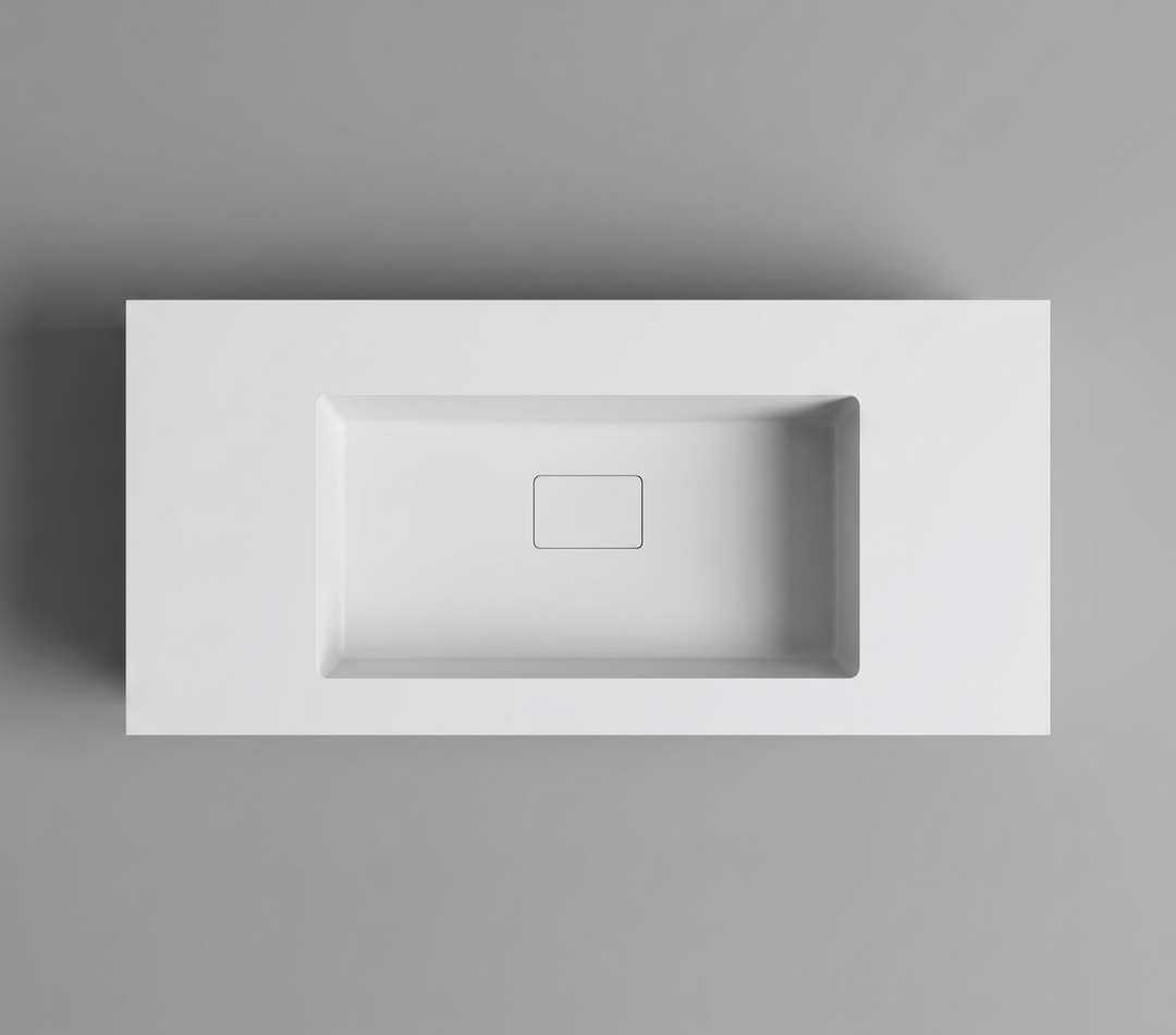 Matt white Ocritech integrated sink